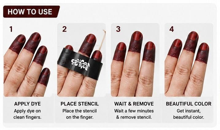 Instant Mehendi Dip for Hands - Maroon Natural Henna Paste | Perfect for Weddings, Festivals & Special Occasions | Chemical Free, Safe for All Skin (100g) 2