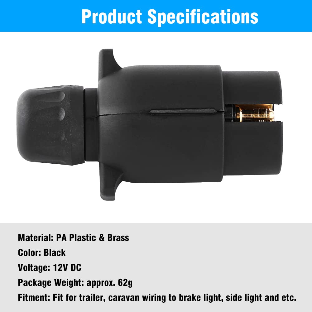 Adattatore Per Rimorchio Con Spina Per Rimorchio Presa Elettrica Per Rimorchio 12v A 7 Pin Adattatore Per Connettore Di Cablaggio In Plastica Tipo N