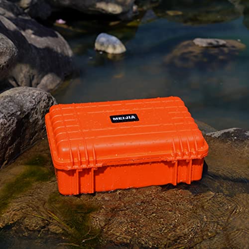 Meijia Portable All Weather Waterproof Protective Case,Hard Case,Camera Case With Customized Fit Foam,Fit Use Of Drones,Camera,Equipments,Pistols,13.35 X11.63X5.98Inches (Orange) #TOP2