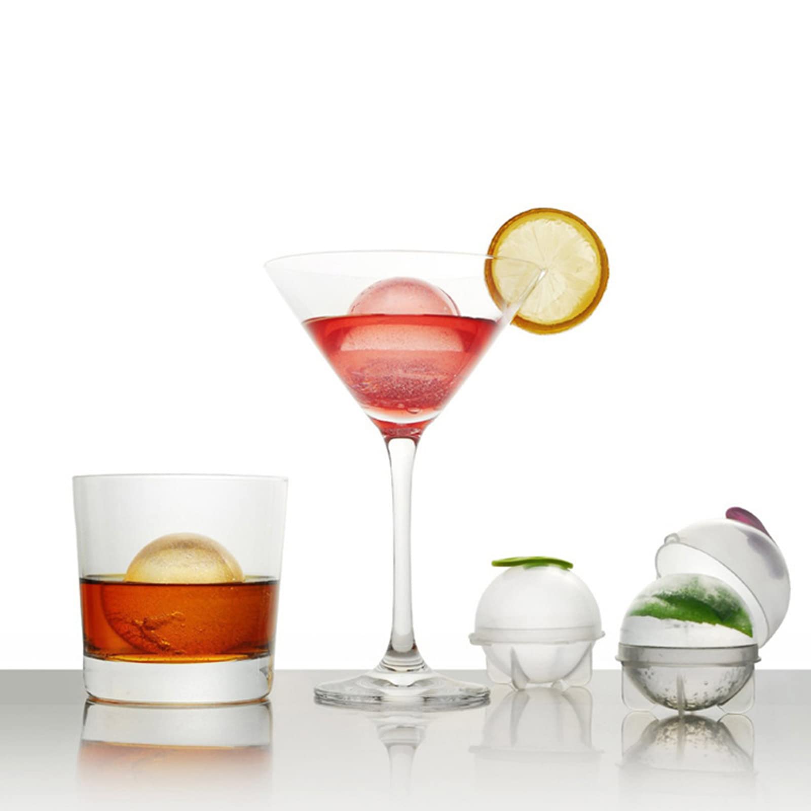 Lujiaxi Random Color Puck 4Pcs Party Ice Tray Cube Round Sphere Ball Maker Brick Mold Mould 35Mm