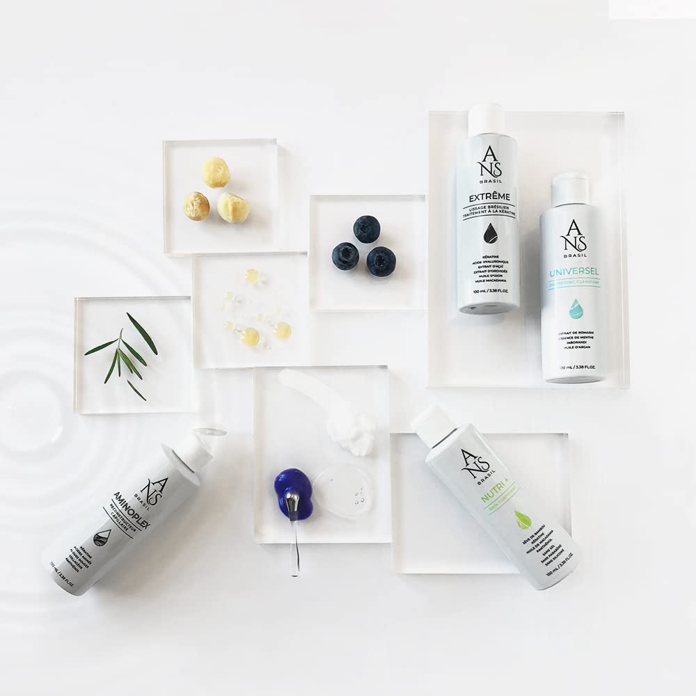 ANS Brasil Kit de cuidado alisador -Cuidado del cabello a medida. Rizos definidos, Botelixir, Suavizado brasileño. Cualquier tipo de cabello, cabello rizado. Cabello brillante, antiencrespamiento 4 x