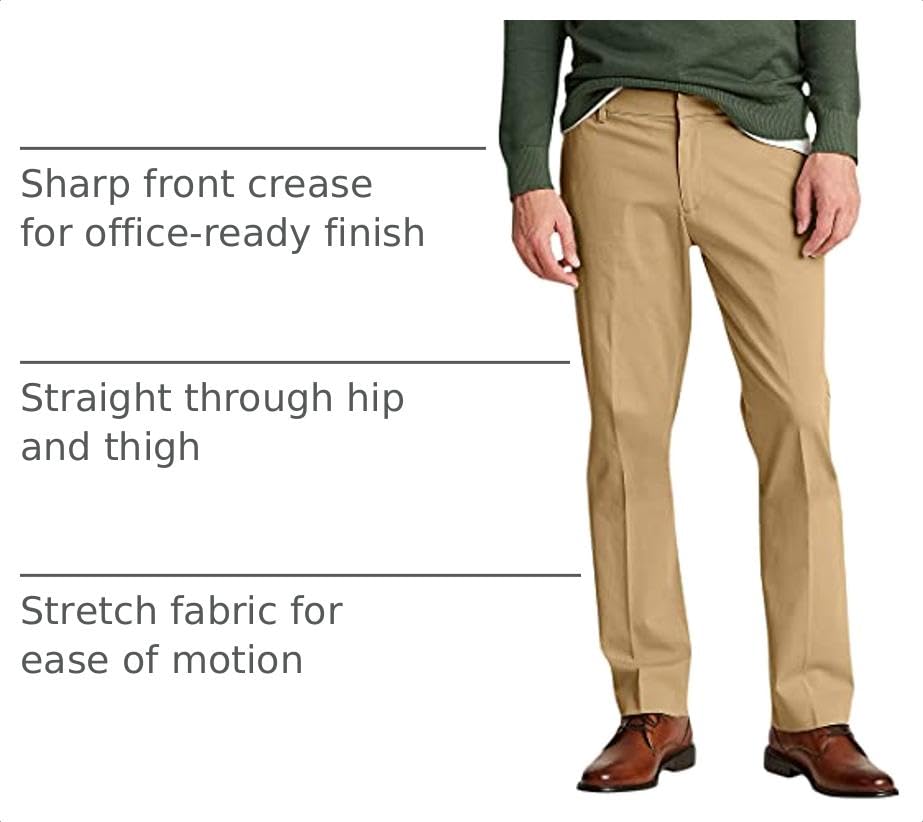 Dockers® Men's City Tech Trouser Straight Fit Smart 360 Tech Pants, New British Khaki, 40W x 30L - image 3