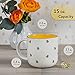 Christian Art Gifts Large Ceramic Coffee & Tea Mug for Women: Kind Words are Like Honey Inspirational Bible Verse, Non-toxic/Lead-free, Microwave/Dishwasher Safe Bumble Bee Cup, Yellow/White, 15 oz.