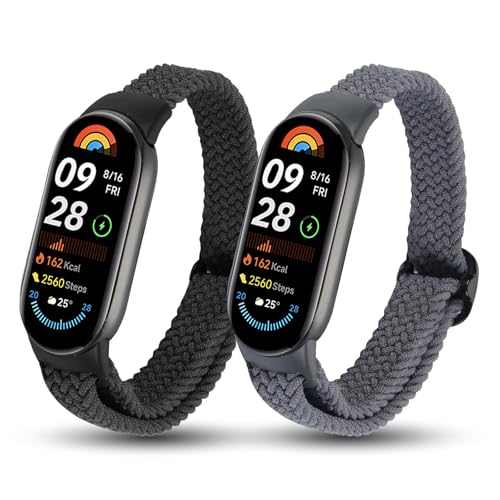 aceyoon Nylon Armband nur Kompatibel mit Xiaomi Mi Band 9/8, 2 Stück Elastische Sport Armbänder für Xiaomi Mi Band 8/9 aceyoon Nylon Armband nur Kompatibel mit Xiaomi Mi Band 9/8, 2 Stück Elastische Sport Armbänder für Xiaomi Mi Band 8/9