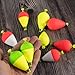 Alwonder 10 Pack Fishing Bobbers Floats, Weighted Bobbers for Fishing Pear Shape EVA Foam Oval Snap-on Floats, Corks Floaters Buoys for Crappie Bass Panfish Bluegills Trout M Red&Yellow