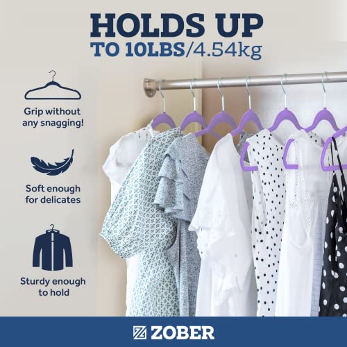 image for Zober Velvet Hangers - Heavy Duty Hangers for Coats, Pants & Dress Clo
