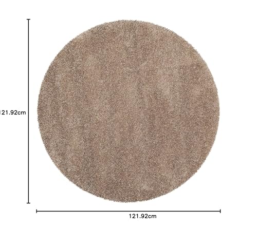 Image of CD Carpet Anti Slip Shaggy Fluffy Fur Rugs and Carpet for Living Room Bedroom Kids Room Plain Circle Carpets for Home with 2 Inch Thickness (Color Beige Size 4x4 Feet Round)