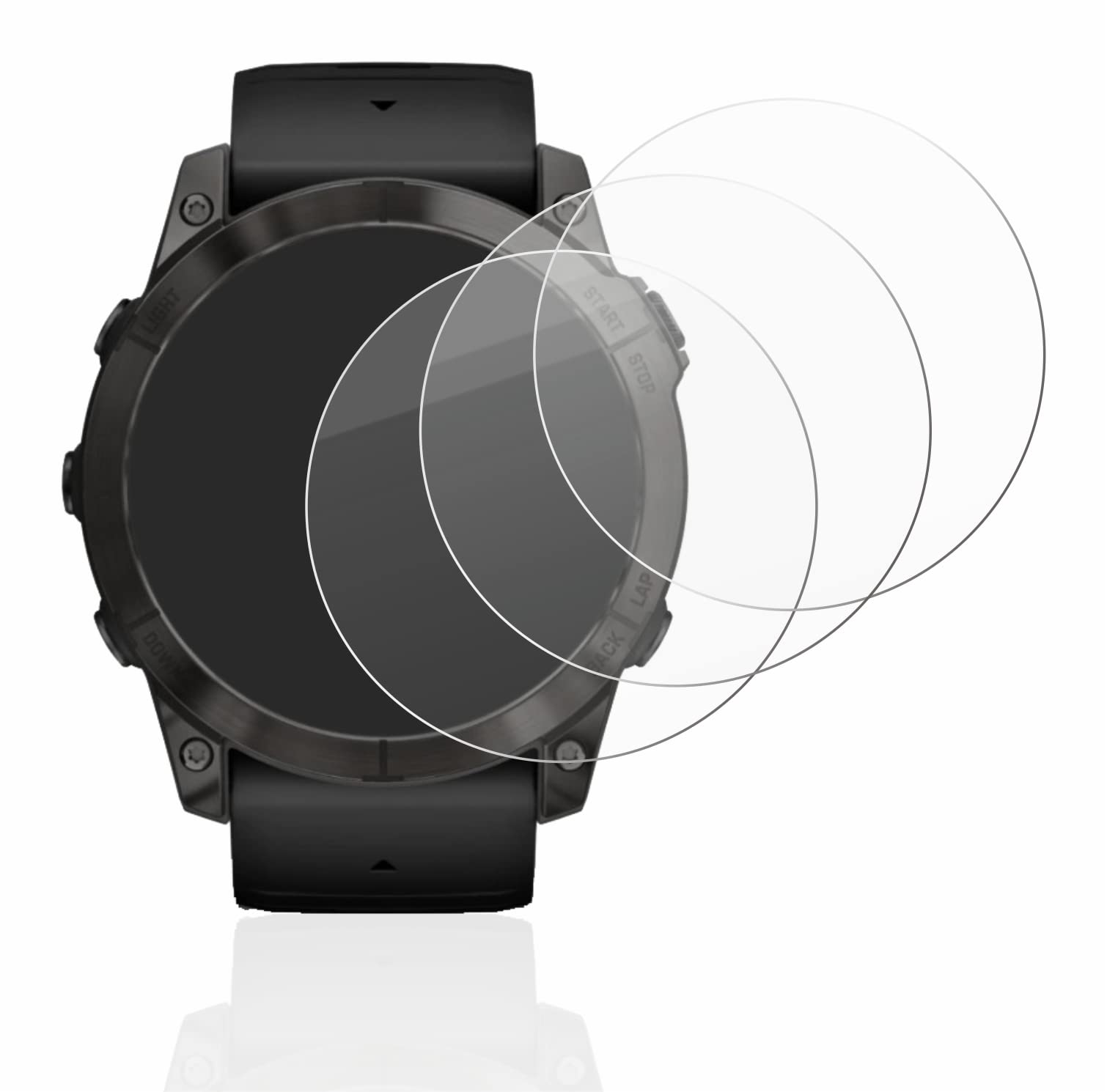 3 Pellicole In Vetro Ibrido Brotect AirGlass Per Garmin Quatix 6 – Durezza 9H E Anti-impronte!