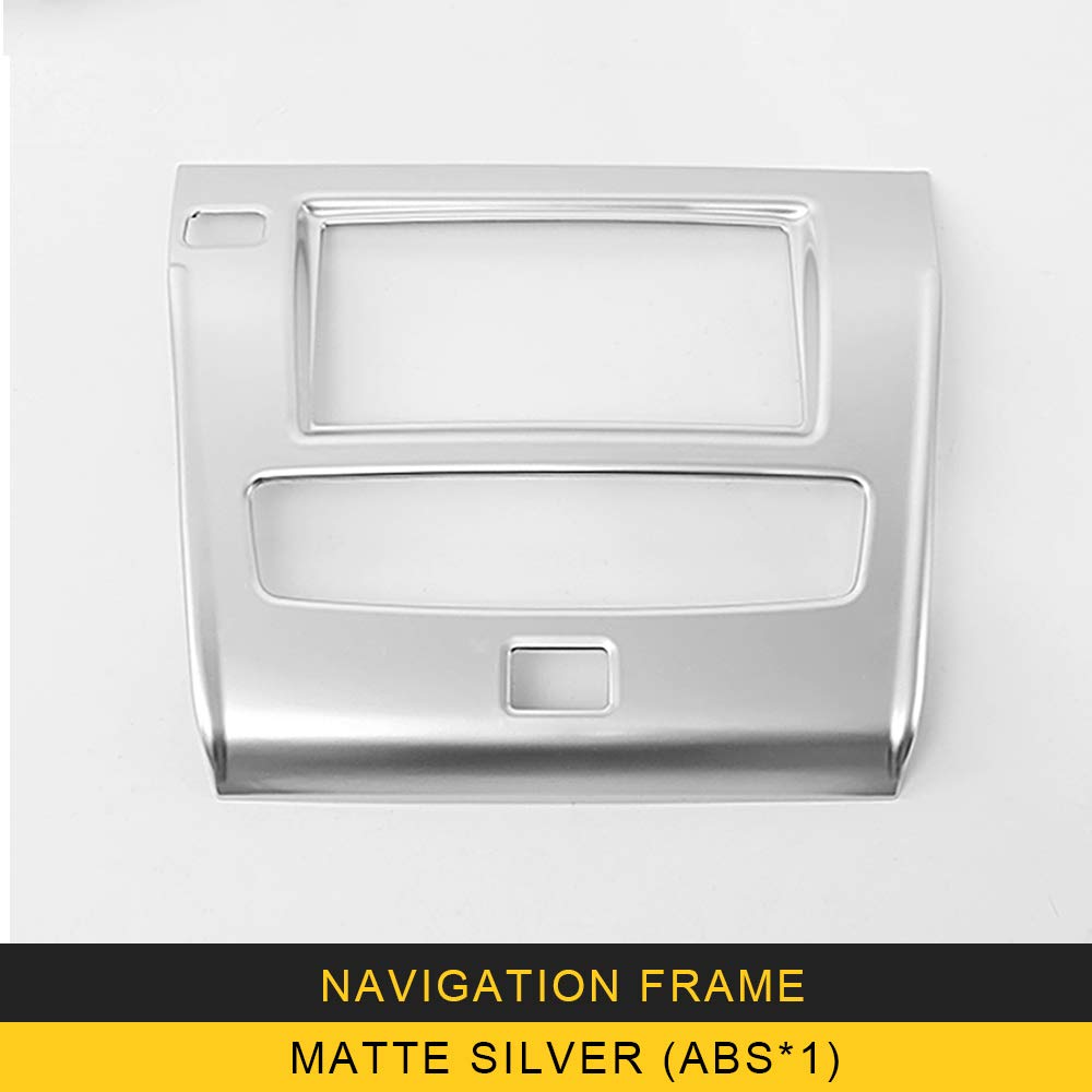 ANTEKE Auto Car-Styling Navigation Frame Trim Stickers Covers Interior Accessories for Nissan Patrol Y62 (Navigation Frame-【Matte silver1】)