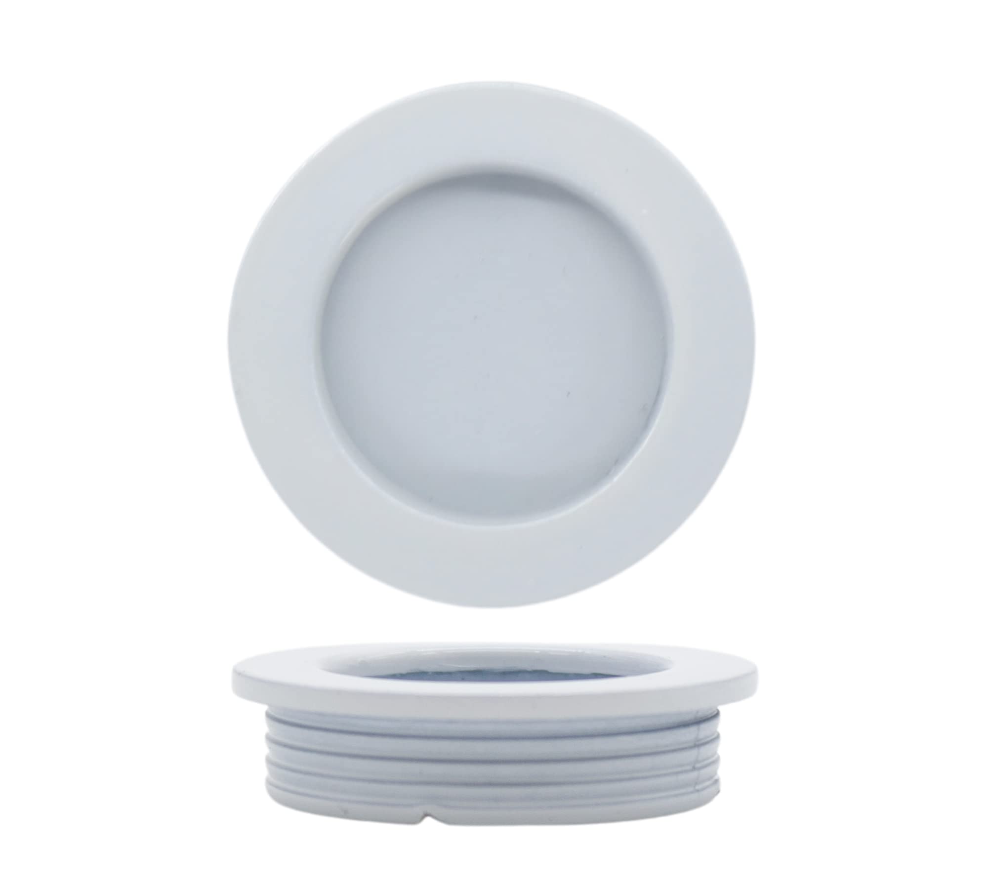 DOJA Barcelona | Maniglia Porta Interna Bianca Rotonda da Incasso | Ø40.5x10mm | 4 Pz | Pomello per Porta Scorrevole, Sgabuzzino, Cassetto, Finestra
