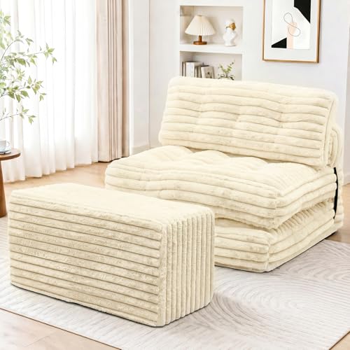 3-in-1 Folding Sofa Bed with Footstool