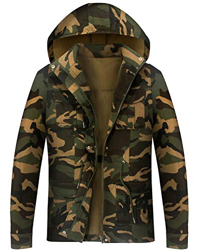 Women Casual Camouflage Warm Winter Safari Jackets Long Sleeve Zipper Lightweight Canvas Overcoat Hunting Hoodie #TOP5