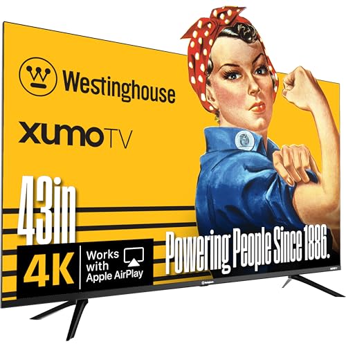 Image of Westinghouse 43-inch Smart TV, 4K UHD Xumo TV w/ HDR10, Voice Remote, Dolby Vision, Dolby Atmos, Edgeless, Flat Screen LED Television w/Bluetooth, Apple AirPlay, Wi-Fi & Mobile Connectivity