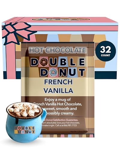 Double Donut French Vanilla Hot Chocolate Mix Packets, Flavored French