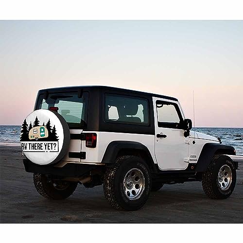 Image of Rv There Yet Quote Spare Tire Cover Park Travel Campfire Outdoor Expedition Weatherproof Universal Wheel Protectors Camper Tire Covers for Trailer Rv Travel(17 inch)