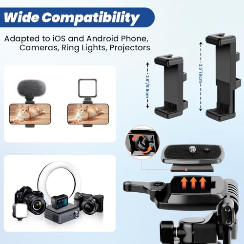 Image of Victiv 70'' Tripod Stand for Phone, Mobile Stand Video Shoot, Lightweight Aluminium Alloy Tripod Mobile Holder with Bag, Camera Stand Compatible with iPhone Samsung Galaxy Xiaomi Vivo Canon