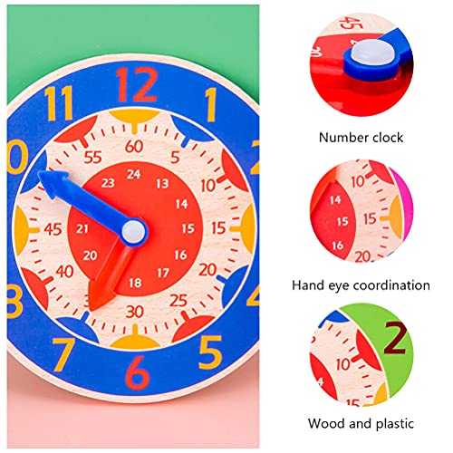 3 pcs relógio de madeira brinquedos relógio cognitivo brinquedos educativos educacionais brinquedos