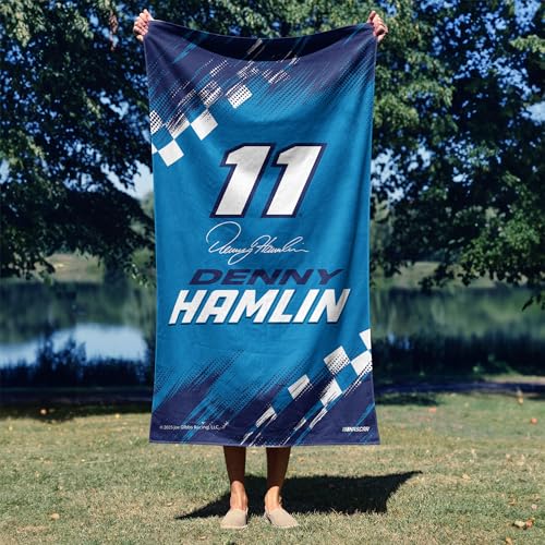 Northwest NASCAR Denny Hamlin Simple Speed Beach Towel, Cotton Blend Lightweight Bath, Pool Swim Travel Fan Gear, 30 x 60 Inch by Northwest - Image 4
