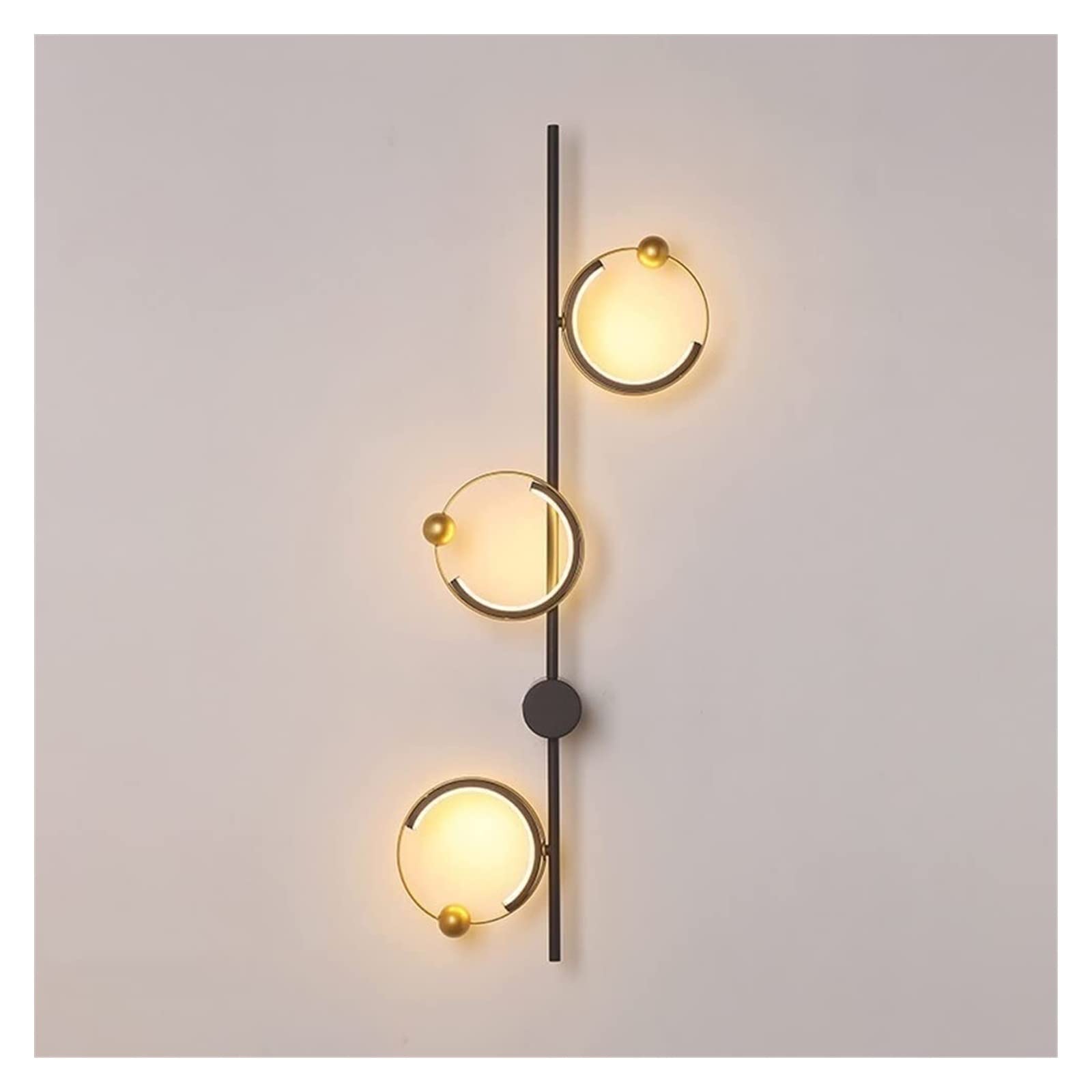ZTCHSENZT Wall Lamp Wall Light Geometric Wall Mounted Lamp LED Wall Sconce Lighting Fixture Living Room Decor Wall Mount Light 3 Color Mode Wall Wash Lamps, 15W Hardwired Sconces f,Svart
