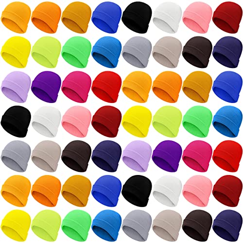 Image of Xtinmee 100 Pack Kids Winter Knit Beanie Hats Bulk Warm Cold Weather Hats for Girls Boys Children Outdoor Homeless Charity