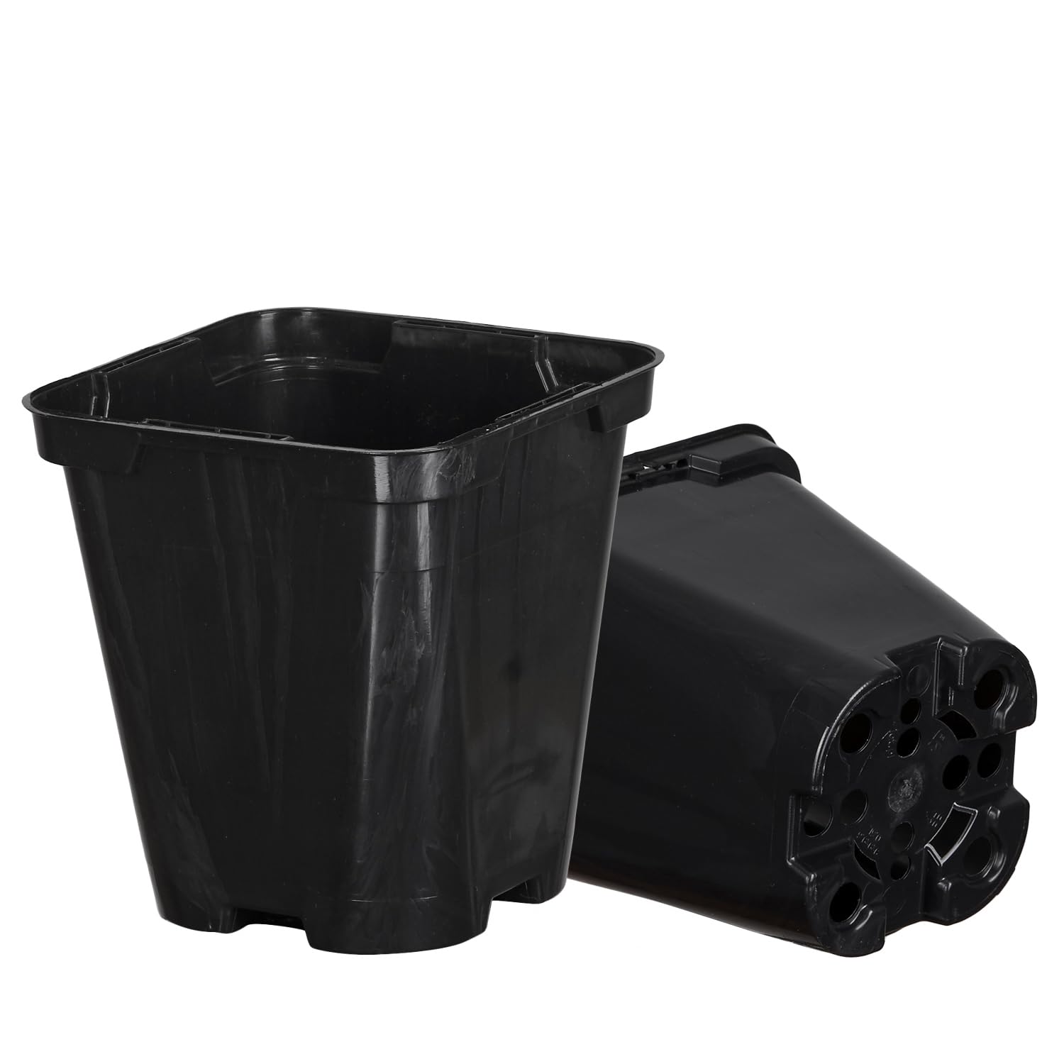 Tymar Lot de 50 pots de culture 16 x 16 cm - Pot de fleurs carré pour semis ou boutures - Plastique