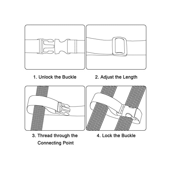 2 Pack Add a Bag Luggage Strap, Wisdompro Heavy Duty Adjustable