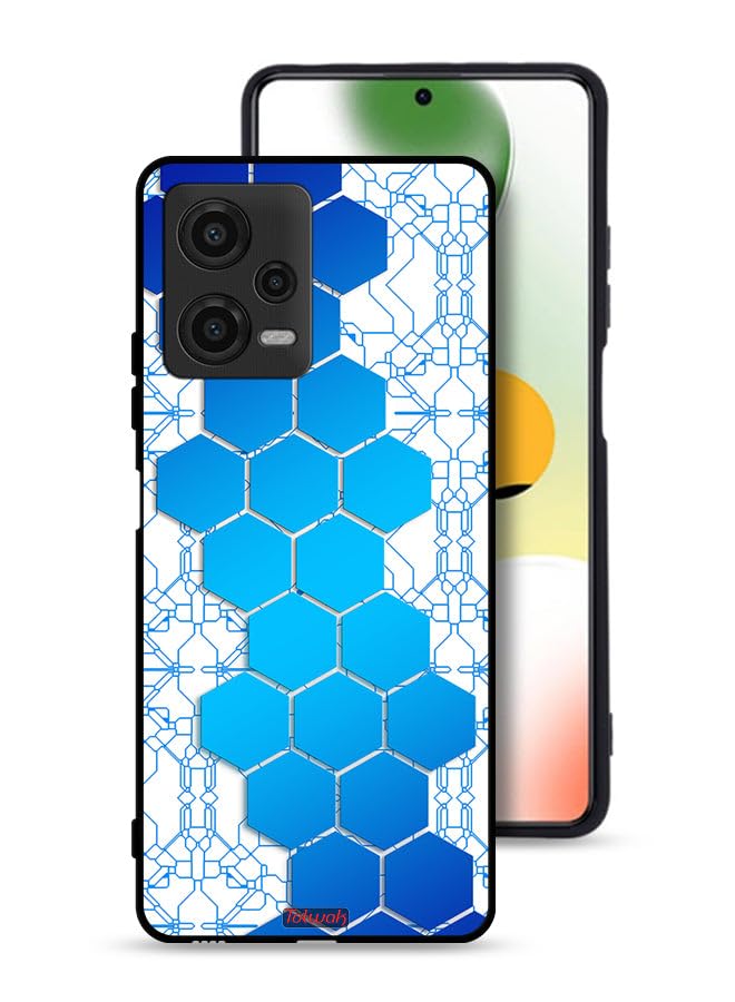 Tolwak Xiaomi Poco X5 Protective Case Cover Honeycomb Hexagon Icon Networks Multicolor