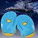 LEAQU 1 Pair Contour Swim Paddles Hand, Swim Training Hand Paddles, Hand Fin Children Diving Aid Tool, Swimming Equipment for Women Men Children Lake Blue M