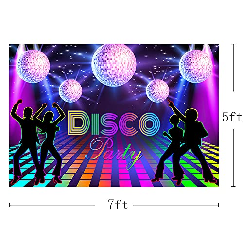 MEHOFOND Pano de fundo para festa de discoteca de 2,1 x 1,5 m para adultos, decoração de festa de di