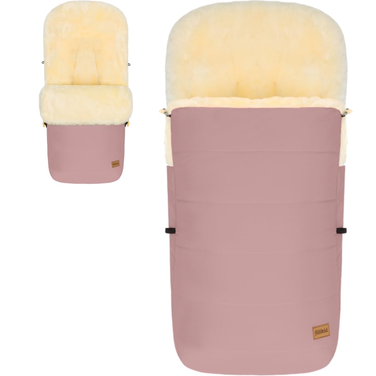 Fillikid Winterfußsack Lammfellfußsack für Kinderwagen Buggy Jogger Rosa
