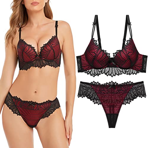 Image of Women's Sexy Bra Set -Ladies lace Underwire Push-up Bra&Everyday Bras