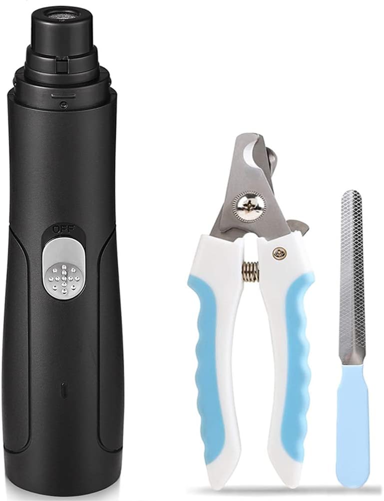 Dog Nail Grinder Pet Nail Clipper Grooming Tool Set, Rechargeable Pet Paw Trimmer Painless Nail Grooming Polisher - 4 Sized Ports for…