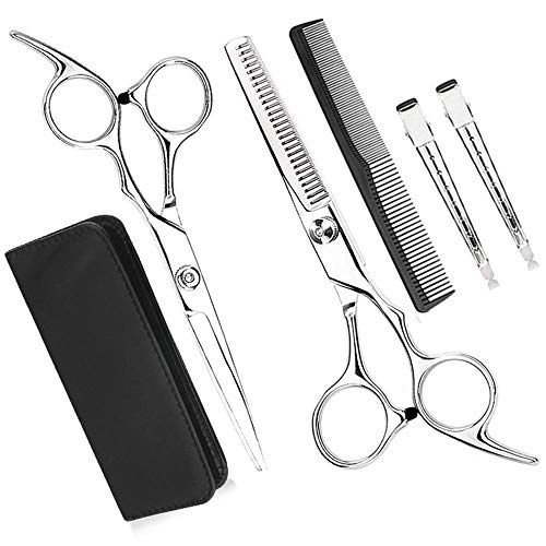 Preisvergleich Produktbild Haarschere Set, Scharfe Friseurscheren, Perfekter Effilierschere Premium Haarschneideschere Licht Einseitiger Effilierer - Profi Friseur Schere Haare Friseurschere Haarschnitt Haarschneideset