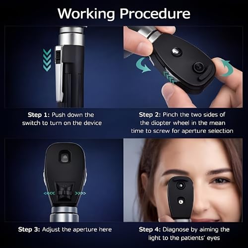 Image of MCP Ophthalmoscope OP-10S for eye, Portable Handheld Direct Ophthalmoscope 5 different Apertures