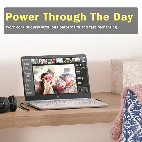 Image of HP Stream 14 inch HD Laptop, Intel Processor N150, 4GB RAM, 128GB UFS, Intel Graphics, Webcam, Wi-Fi 6, Copilot, Fast Charge, Windows 11, Silver (Renewed)