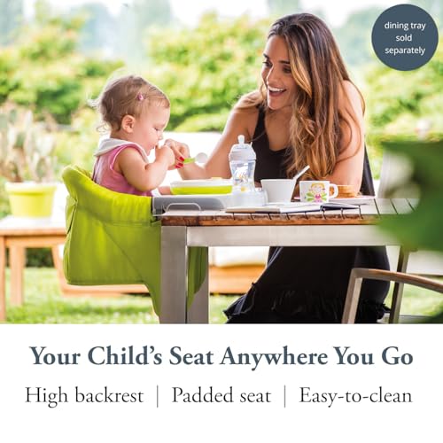 Image of Inglesina Fast Table Chair, Lime - Portable Baby High Chair - for Babies & Toddlers up to 37 lbs - Collapsible Design - Fits Tables 0.8'' to 3.5'' Thick - Compact & Easy to Use - Travel Bag Included