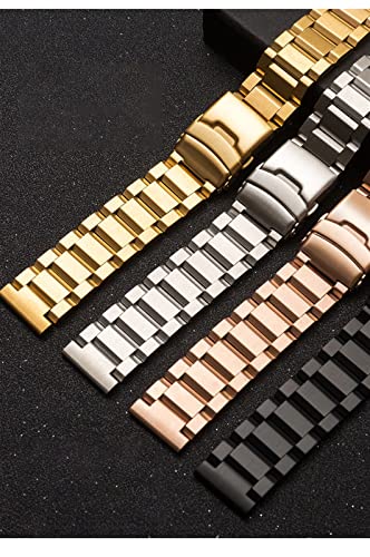 Olvídate de tirones con la correa de reloj elástica de eslabones metálicos de 18-24 mm 5