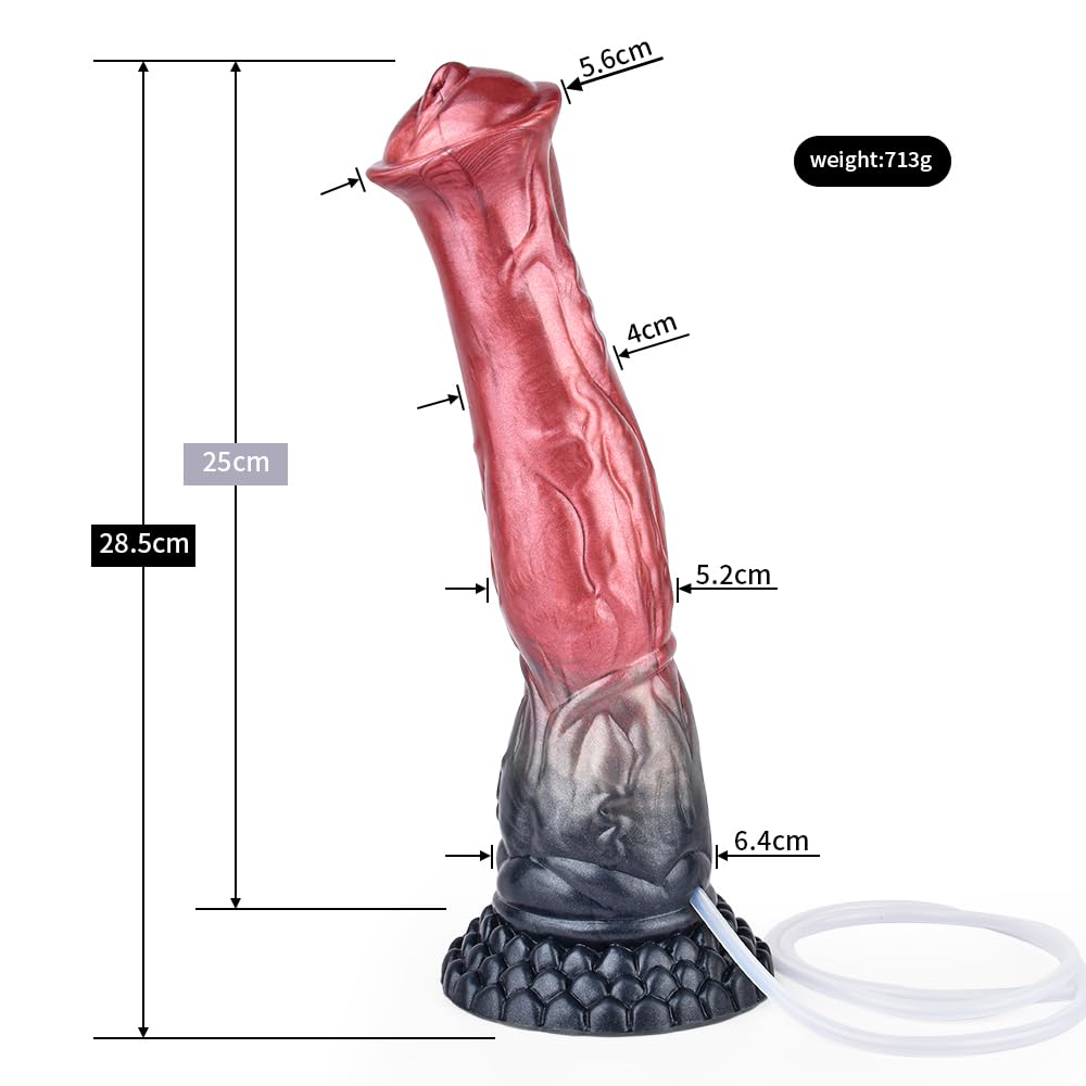 Dildo di cavallo Dildo gigante di cavallo animale con ventosa Spray Squirting Pene Plug anali Silicone multicolore Giocattoli sessuali anali for uomini e donne