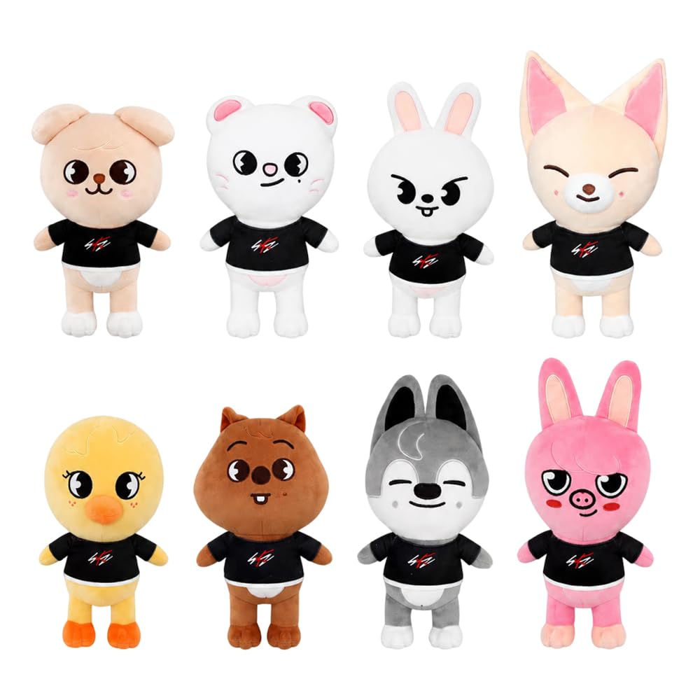 Uikhffe 8 Pcs Stray Kids Plush Dolls, 25cm Cute Cartoon Anime Stuffed Dolls