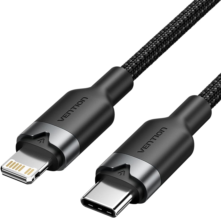 Nylon Braided Fast Charging Cable USB C to Lightning, Power Delivery PD 27W @3A Aluminium Alloy Shell for iPhone 14/14 Pro/14 Plus/14 Pro Max, iPad Pro, 2M Black