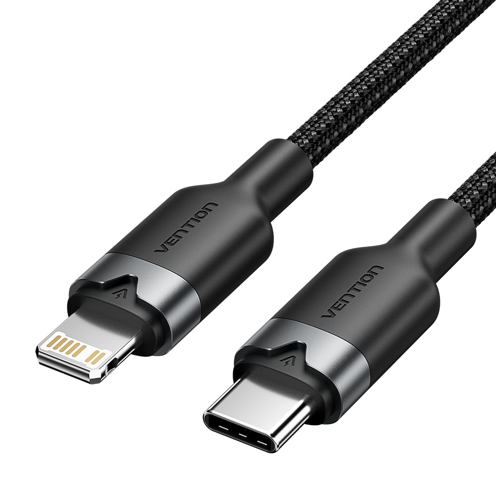Nylon Braided Fast Charging Cable USB C to Lightning, Power Delivery PD 27W @3A Aluminium Alloy Shell for iPhone 14/14 Pro/14 Plus/14 Pro Max, iPad Pro, 2M Black