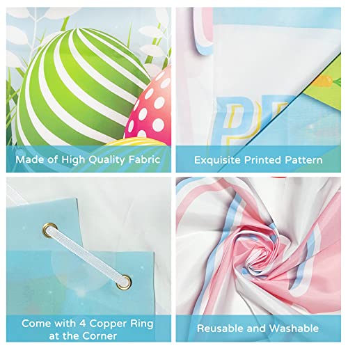 Koliphy Easter Backdrop Banner, Blue, 180 x 110 cm, Easter Decorations, Banner - Image 3