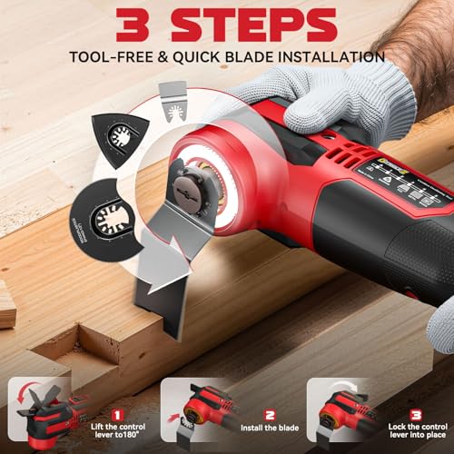 Outil oscillant compatible Milwaukee 18 V multifonctions avec sac - 7