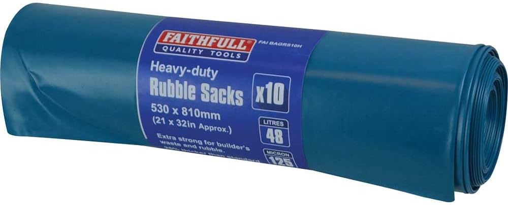 Faithfull Blue Heavy-Duty Rubble Sacks (10)