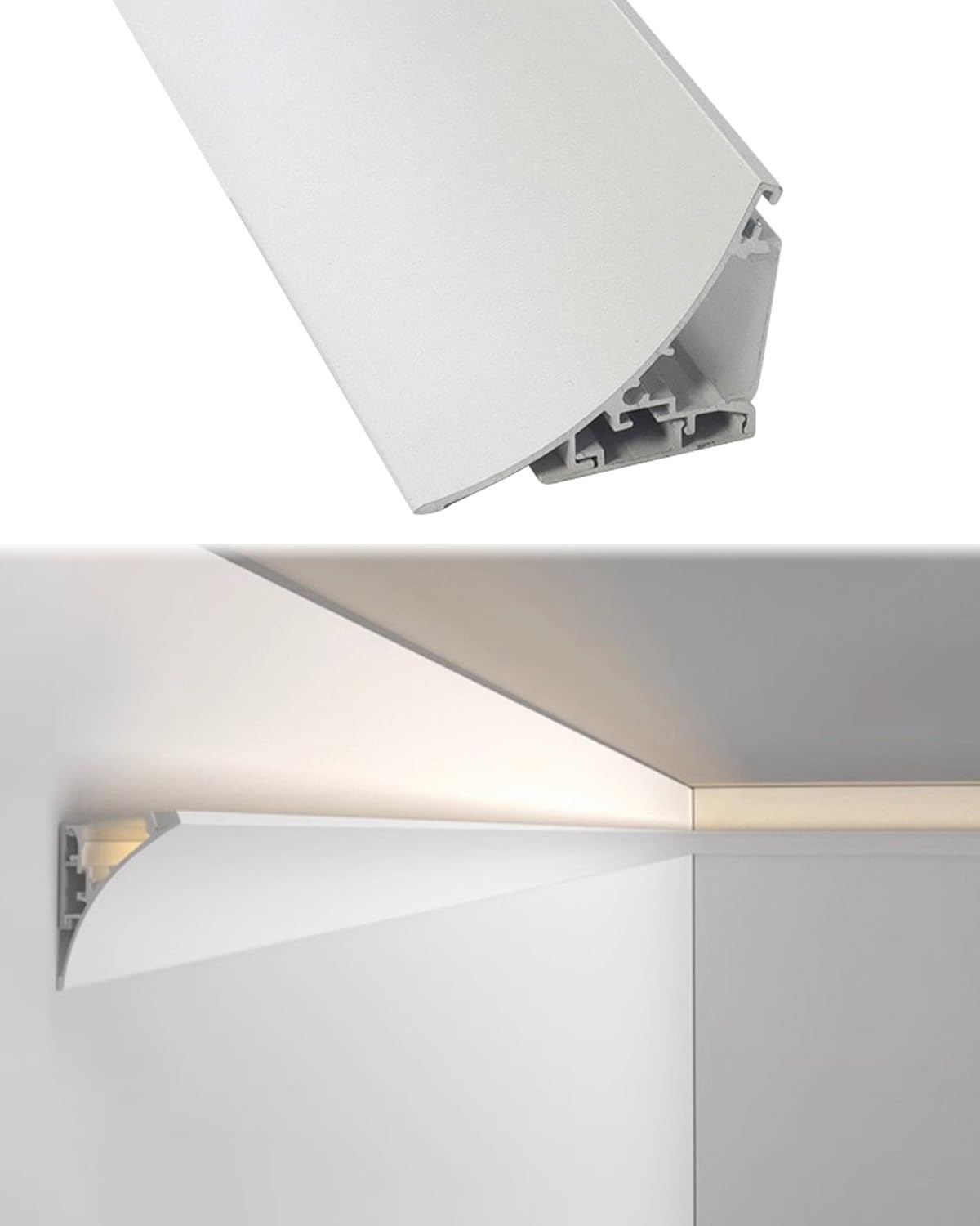Aluminiowa listwa wykończeniowa z kanałem dyfuzora LED, 2,8 m, pośrednia ścieżka oświetleniowa na ścianę i sufit, dekoracyjny profil formujący, możliwość dostosowania długości, łatwa instalacja