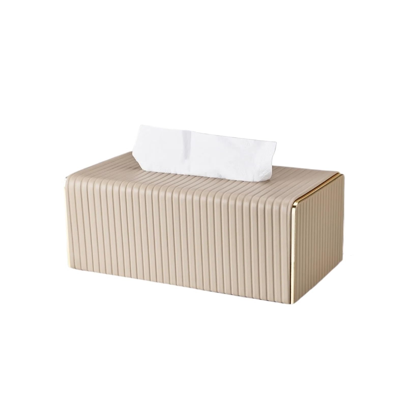 Tissue Case Light Luxury Leather Tissue Box Living Room Coffee Table Creative Rectangular Napkin Facial Dispenser Tissue Dispenser(Beige)