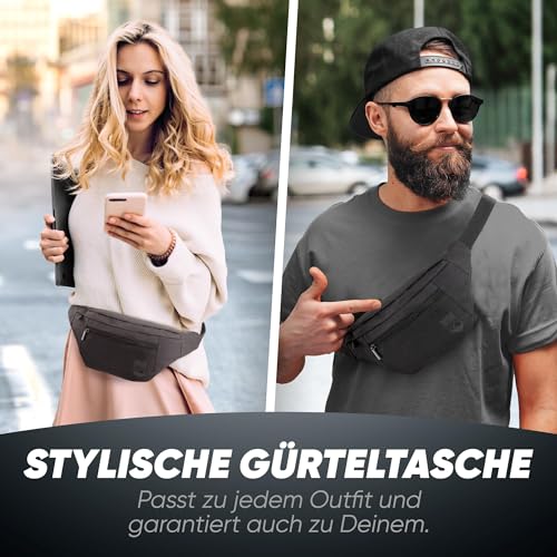 RUVO® Bauchtasche Herren und Damen | Diebstahlsichere Bauchtasche | Outdoor Gürteltasche Herren & Damen | für Reisen, Sport… – Ansicht 6