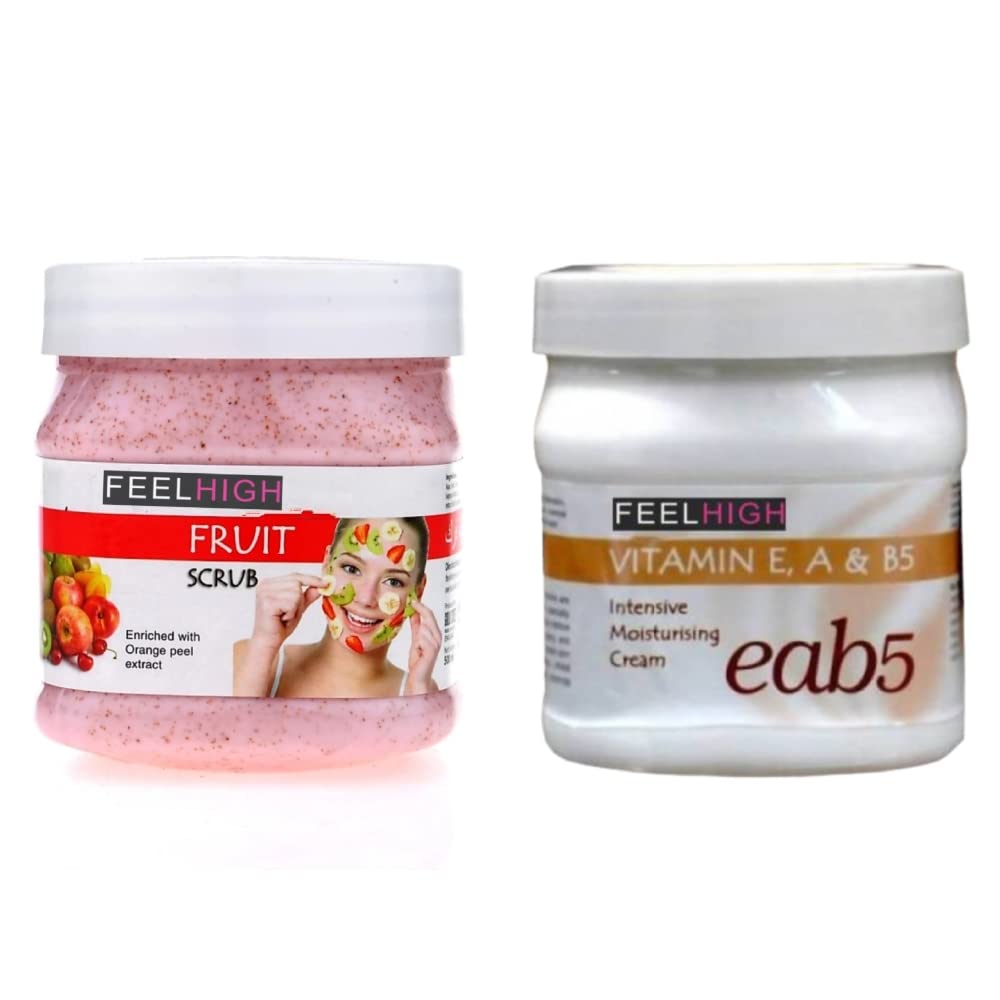Feelhigh Face & Body Mix Fruit Scrub Enriched with Mix Fruit Extract & Vitamin e,a,b5 Cream -Skin care Products (2 Items in the set)-picture-51