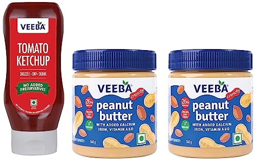 Image of Veeba Peanut Butter Crunchy, 340g - Pack of 2