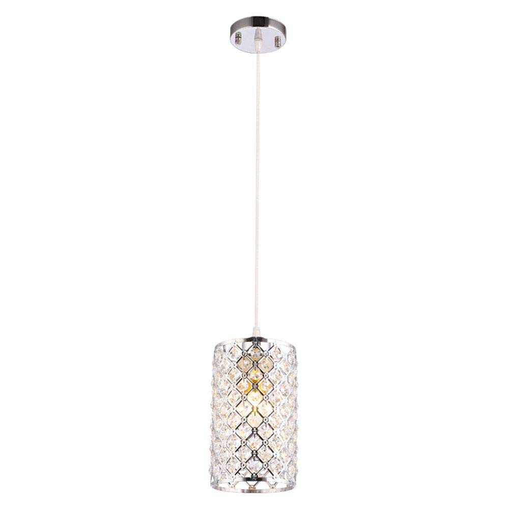 KXEcoLife Crystal Cylinder Corridor Ceiling Lamps Dining Room Balcony Hallway Chandelier Fixtures Lighting Fixtures/Chrome-1/a